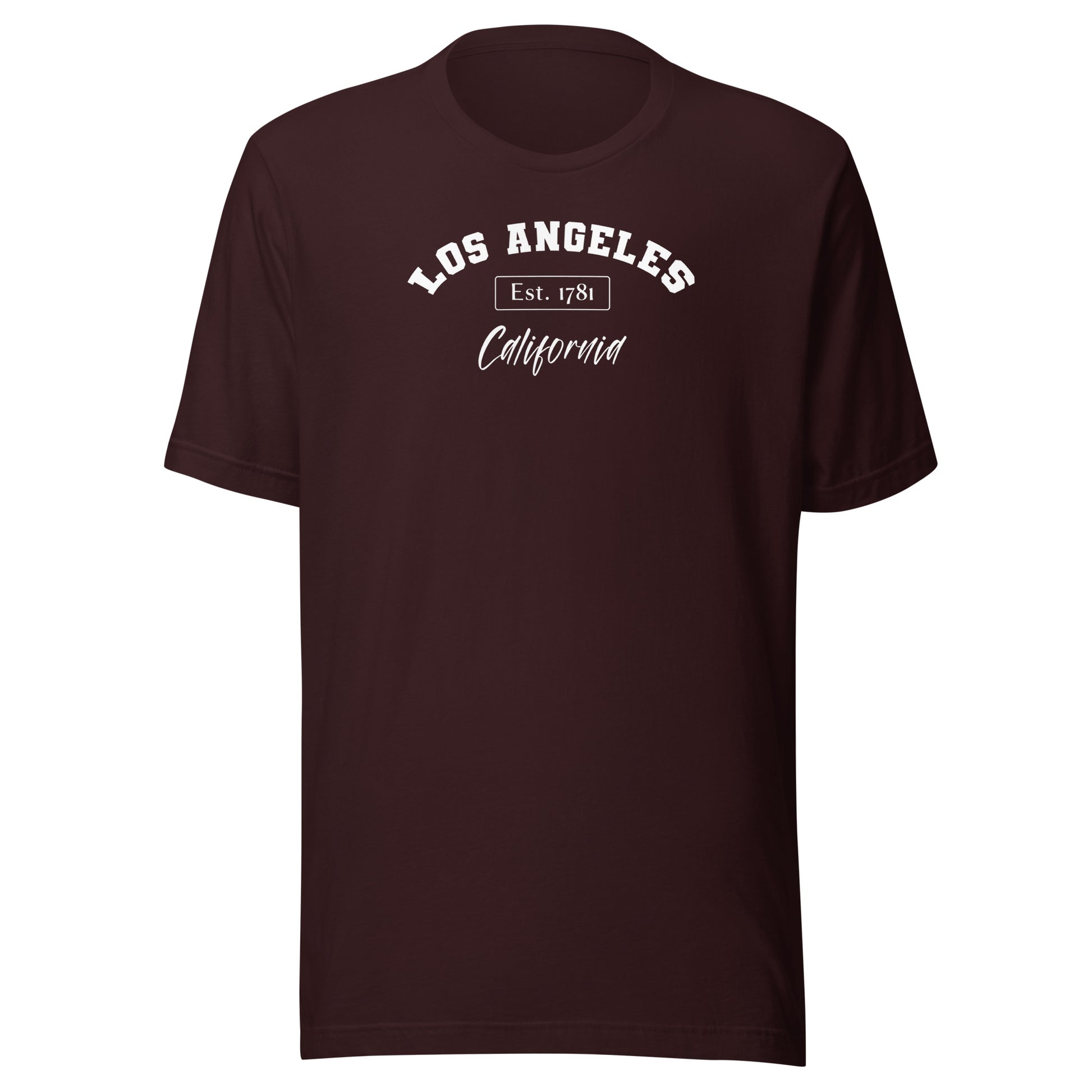 Los Angeles, California Men's T-Shirt Oxblood Black