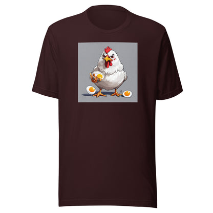 Cannibalistic Chicken Men's Funny T- Shirt Oxblood Black