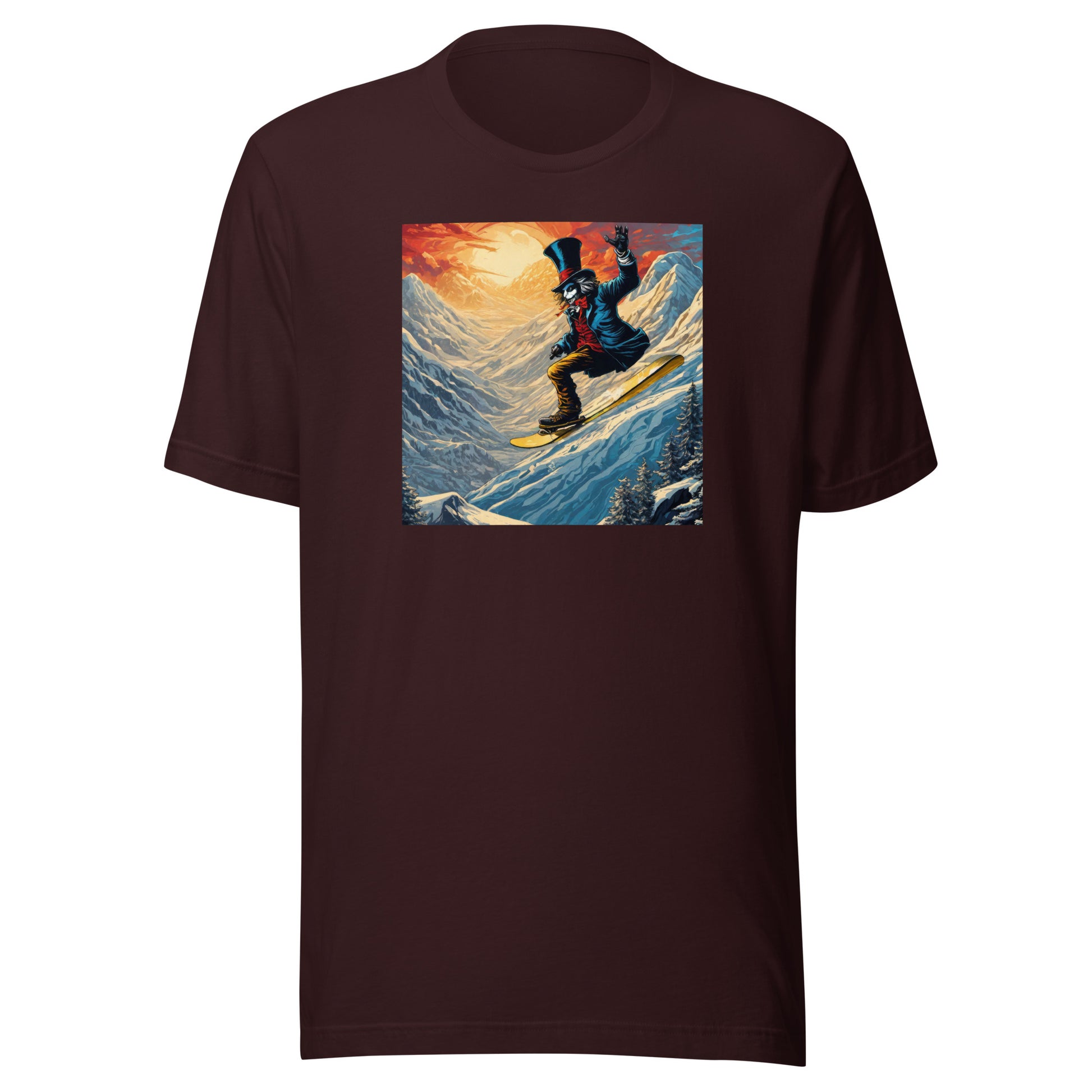 Mad Hatter Snowboarding Men's T-Shirt Oxblood Black