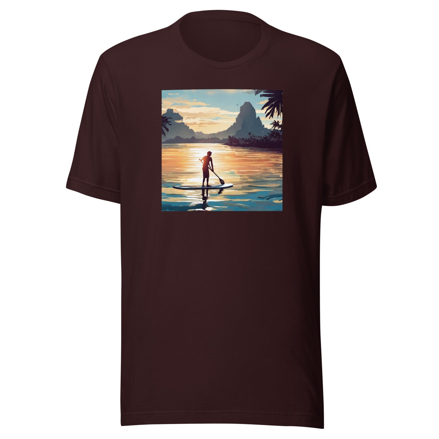 Paddleboarding Paradise Men's T-Shirt Oxblood Black