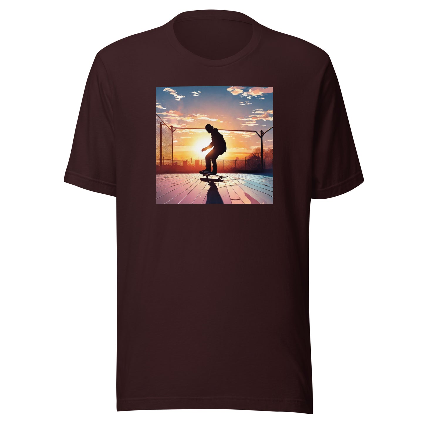 Skateboarding in the Sunset Men's T-Shirt Oxblood Black