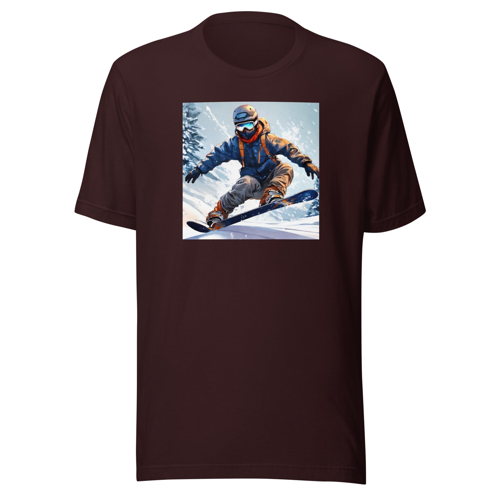 Men's Snowboarding T-Shirt Oxblood Black