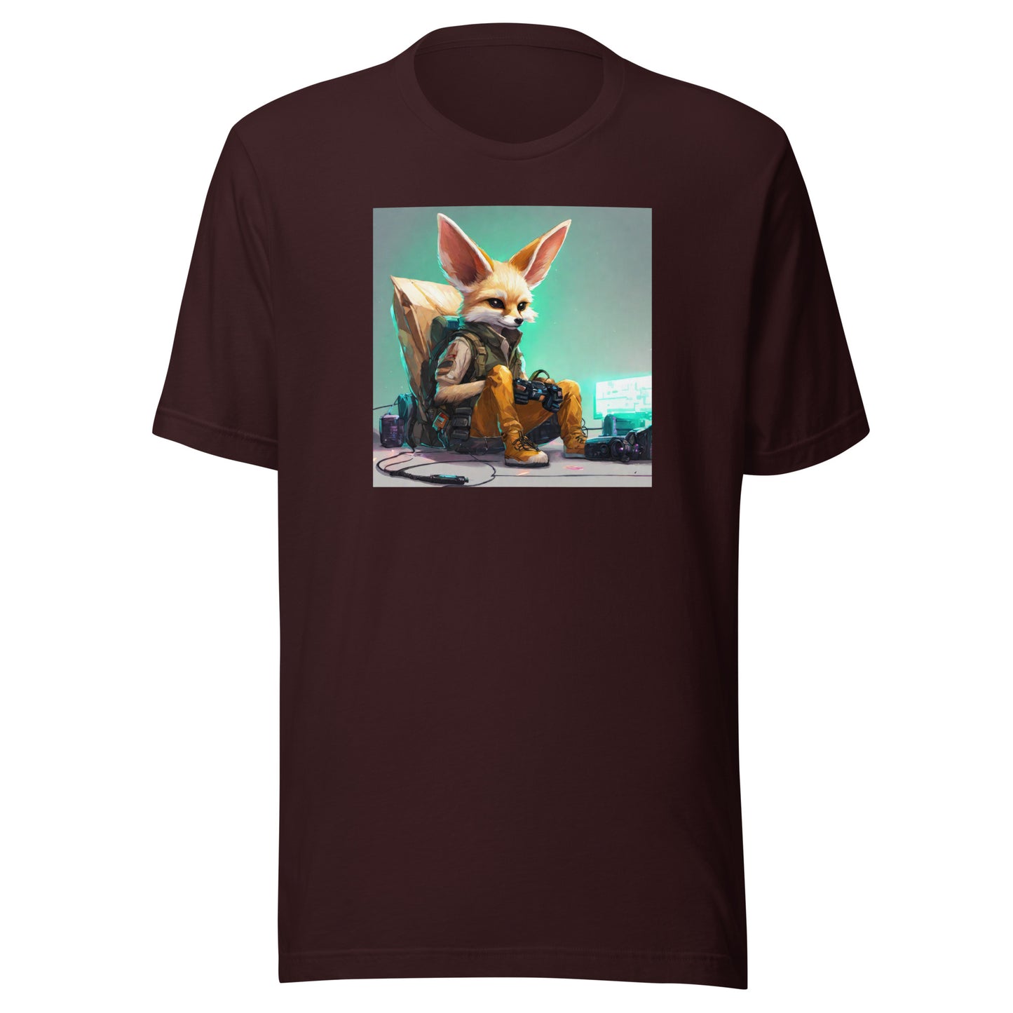 Fennec Fox Men's Gamer T-Shirt Oxblood Black