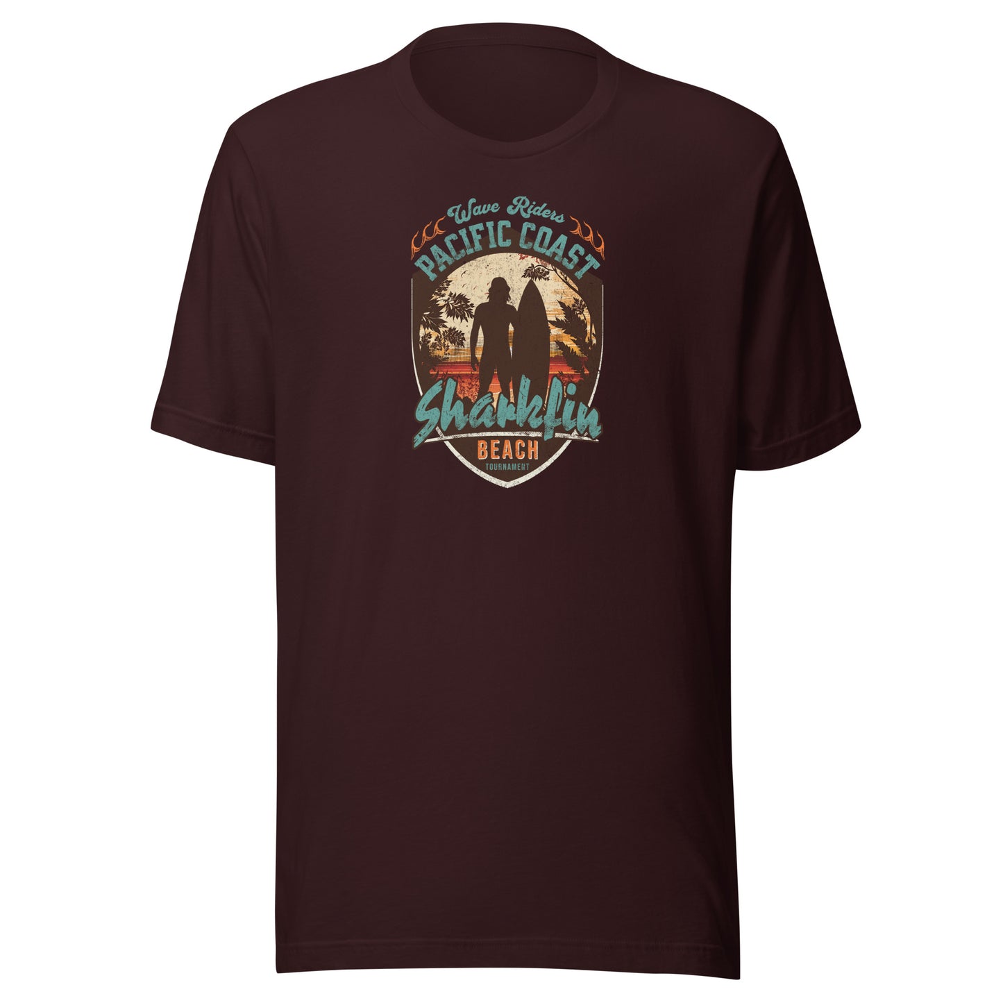 Pacific Coast Sharkfin Beach Men's T-Shirt Oxblood Black