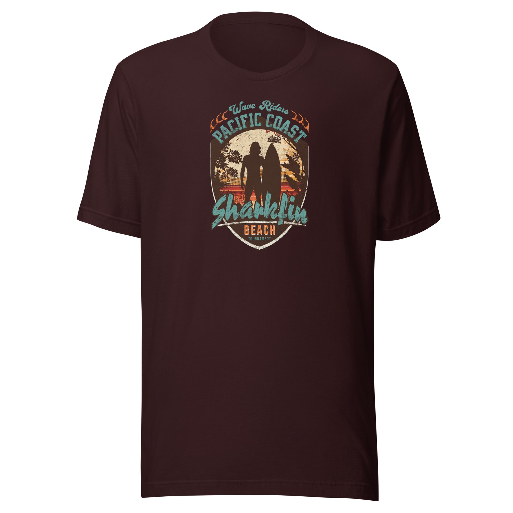 Pacific Coast Sharkfin Beach Men's T-Shirt Oxblood Black