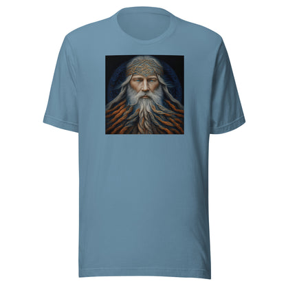 Bearded Wizard Men's Fantasy T-Shirt Steel Blue