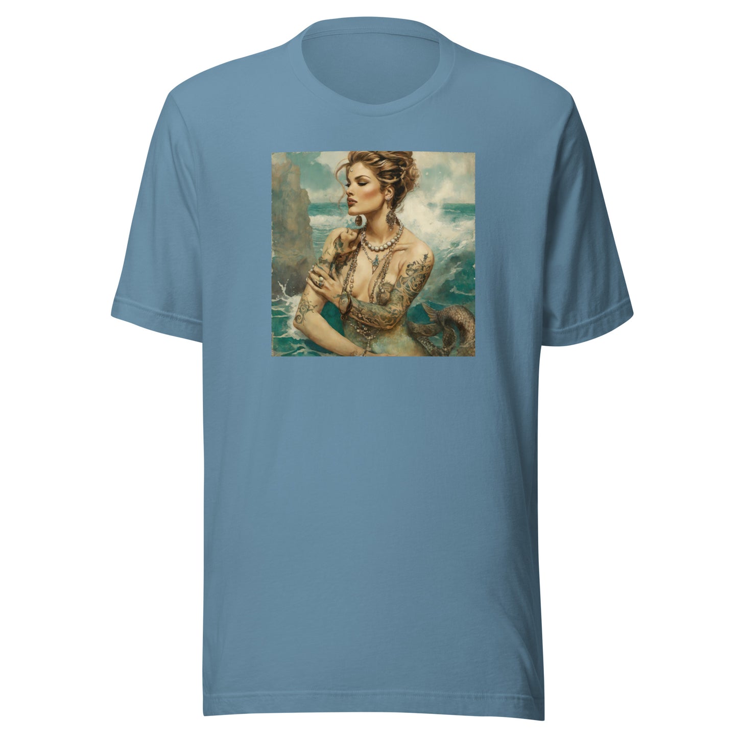 Mermaid with Tattoos Men's T-Shirt Steel Blue