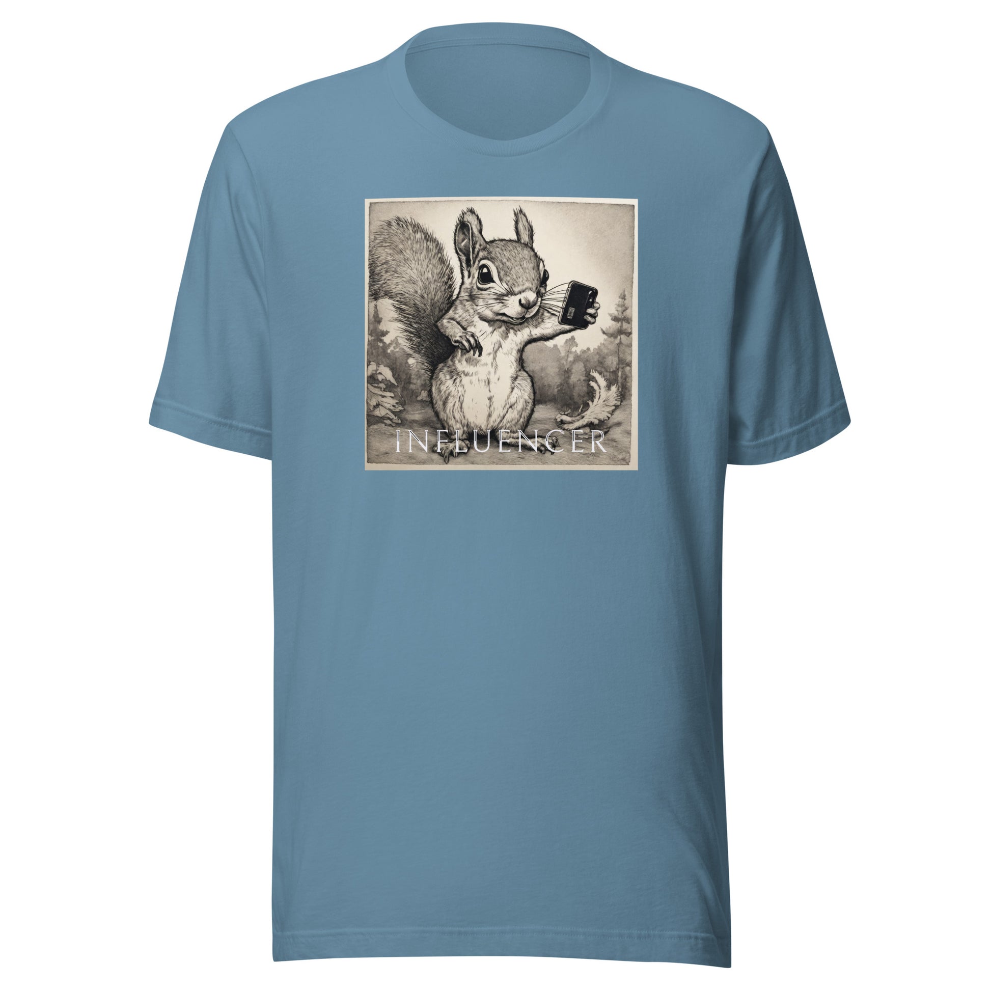 Squirrel Influencer Men's Funny T-Shirt Steel Blue