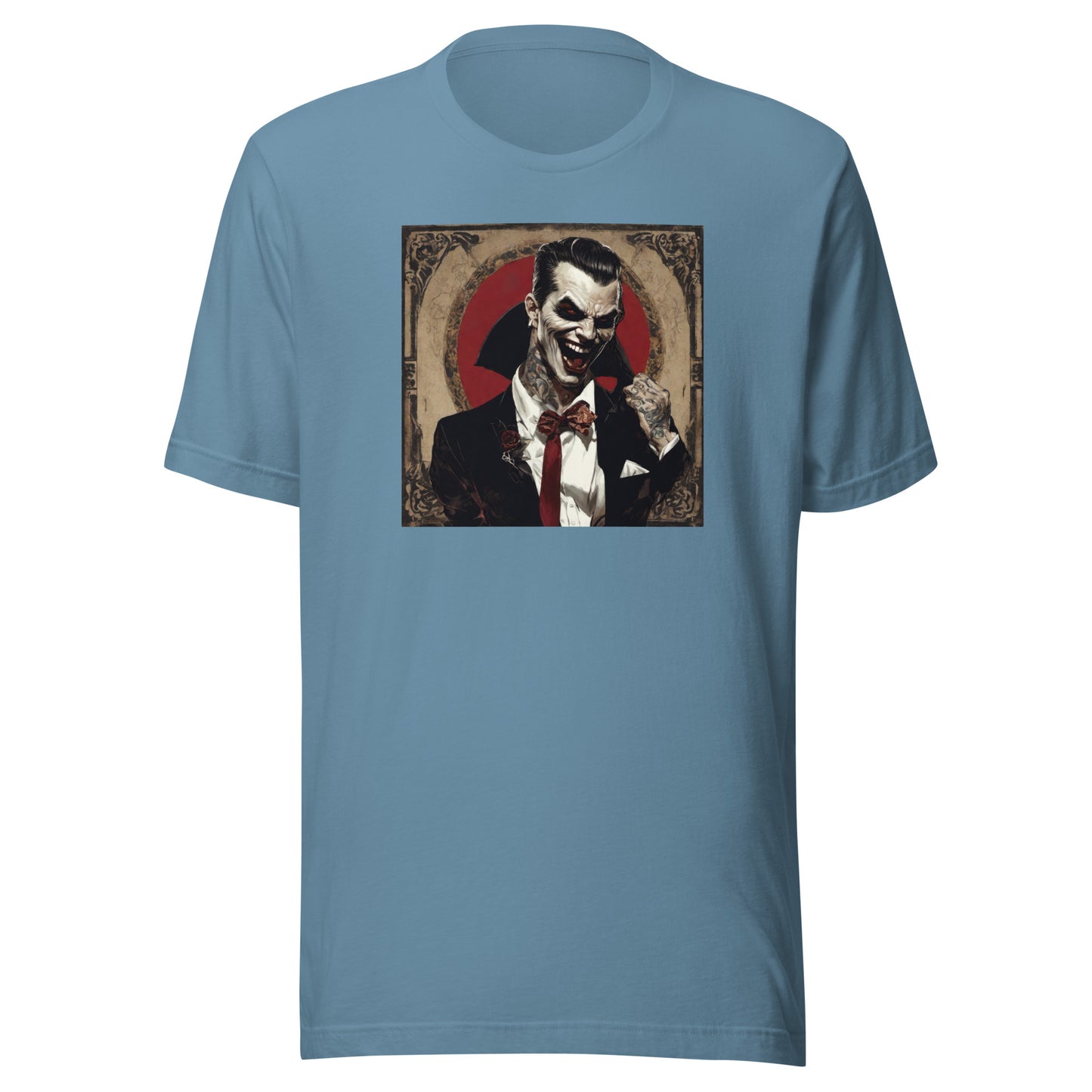 Psyched Vampire Men's Graphic Tee Steel Blue