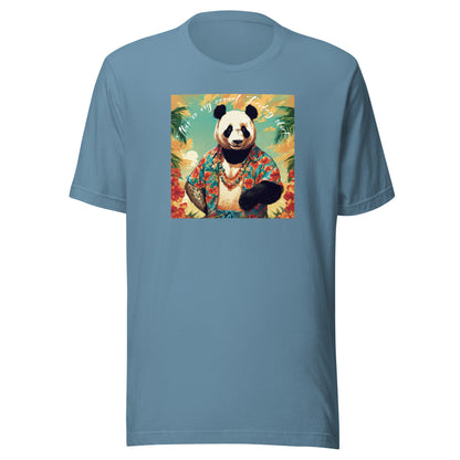 Casual Friday Panda Men's Funny T-Shirt Steel Blue