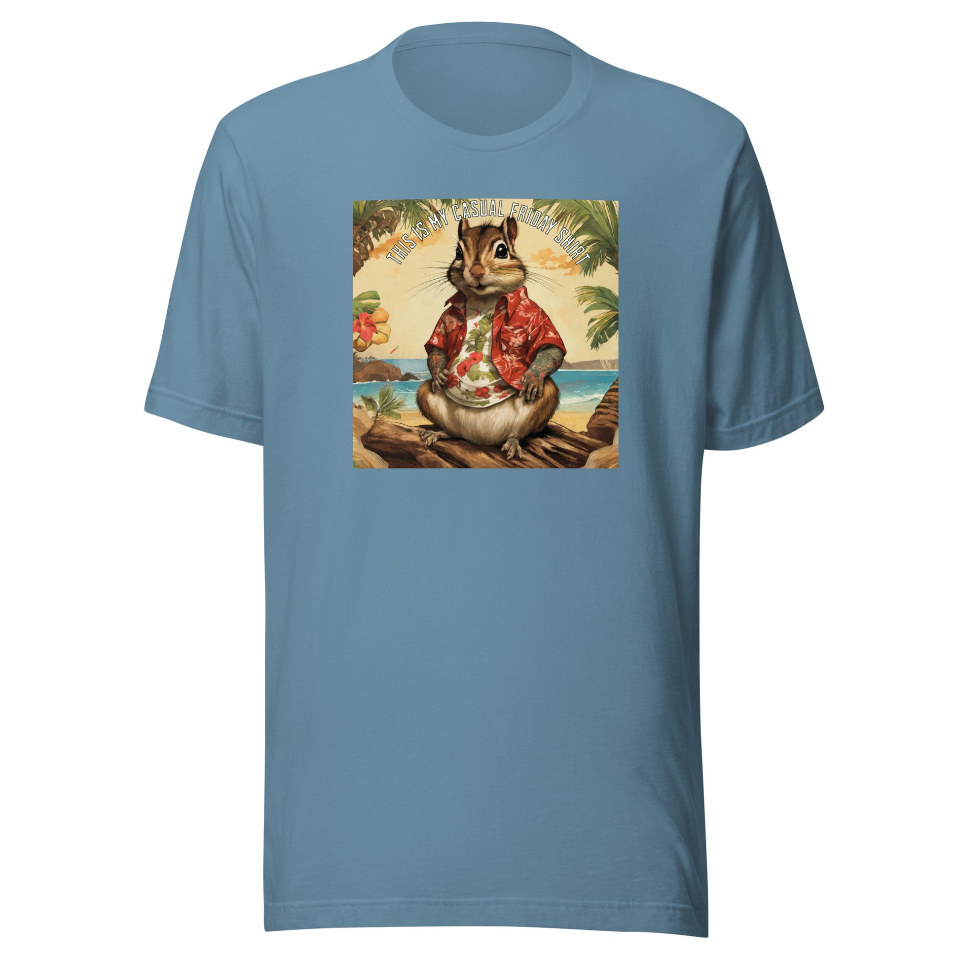 Casual Friday Squirrel Men's Funny T-Shirt Steel Blue