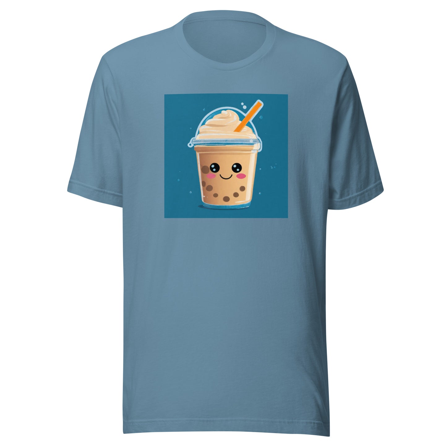 Boba Bubble Milk Tea Men's Funny T-Shirt Steel Blue