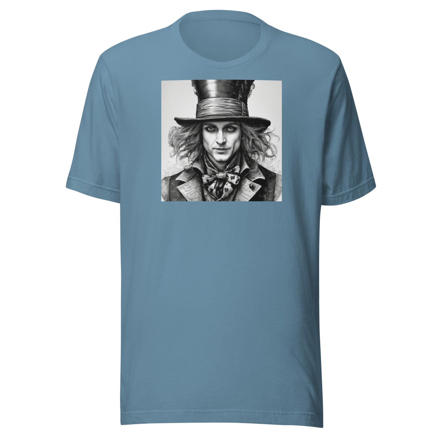 Serenely Eccentric Mad Hatter Men's T-Shirt Steel Blue