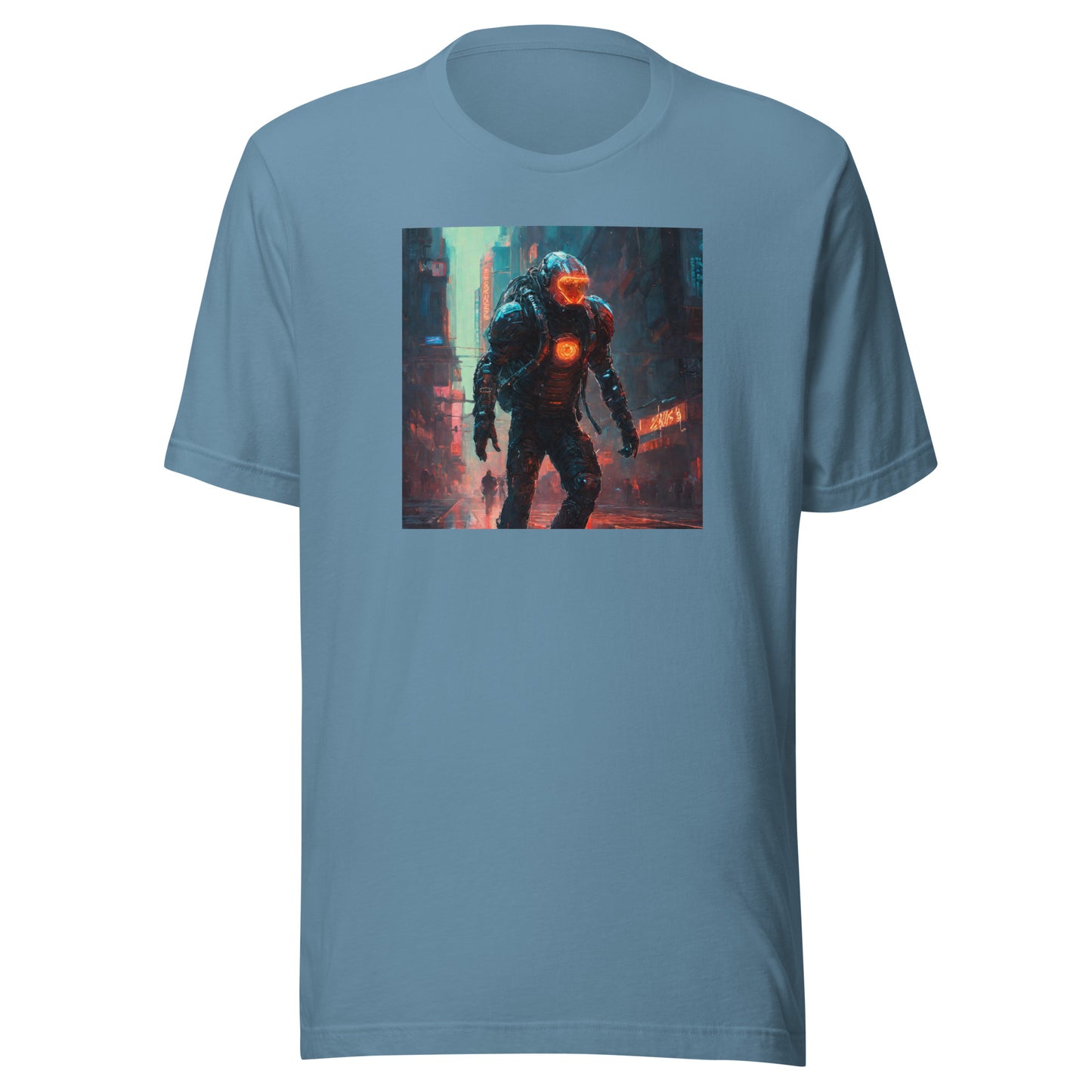 Futuristic Space Suit Men's Sci-Fi T-Shirt Steel Blue