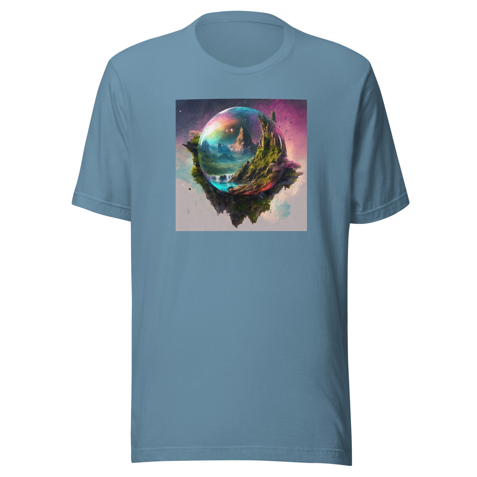 Bubble in Space Men's Sci-Fi T-Shirt Steel Blue