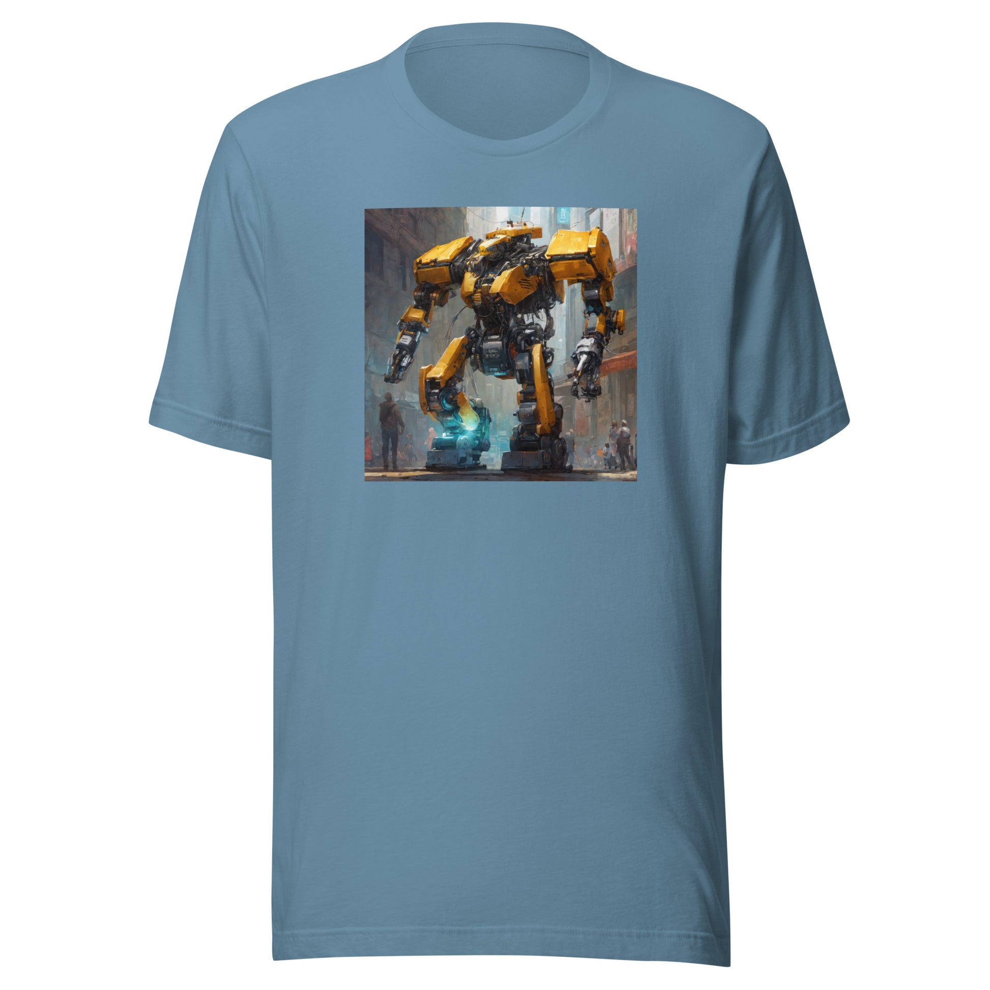 Yellow Mechanical Marvel Men's T-Shirt Steel Blue