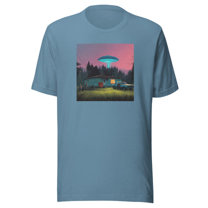 Backwoods Alien Abduction Men's Graphic Tee Steel Blue