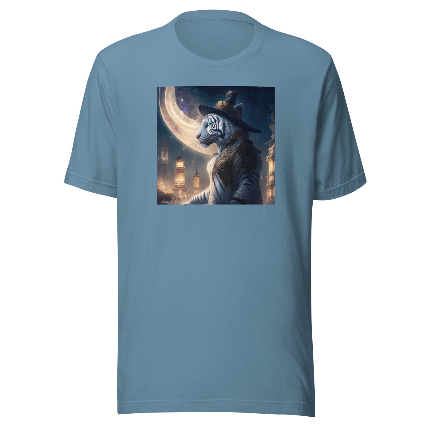 Twilight Tiger Men's Graphic Men's Tee Steel Blue