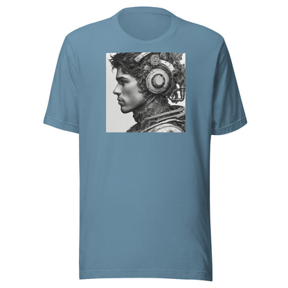 Bio-Mechanical Man Men's Sci-Fi T-Shirt Steel Blue