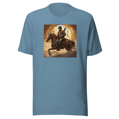 Geared Up Gunslinger Men's Steampunk T-Shirt Steel Blue