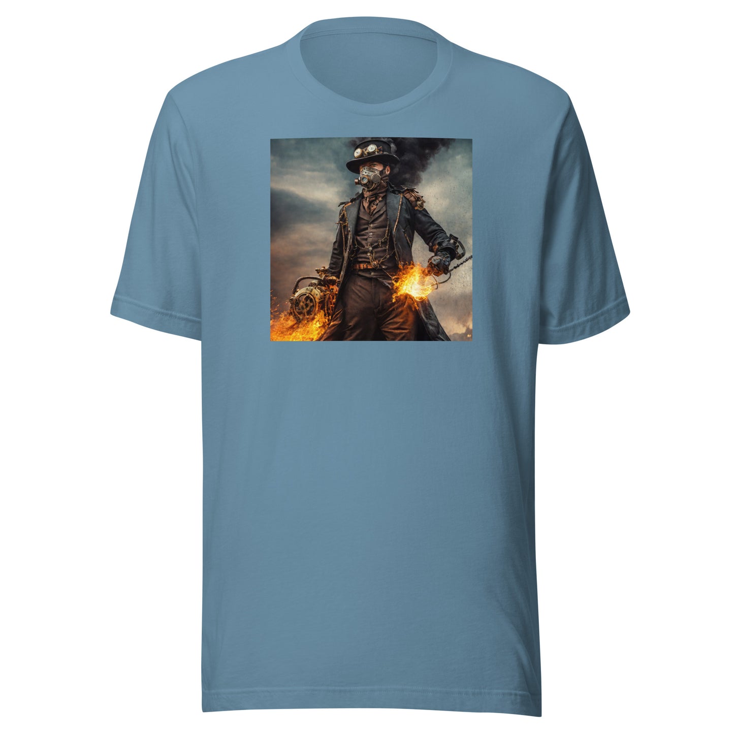 Dapper Pyro Men's Steampunk T-Shirt Steel Blue