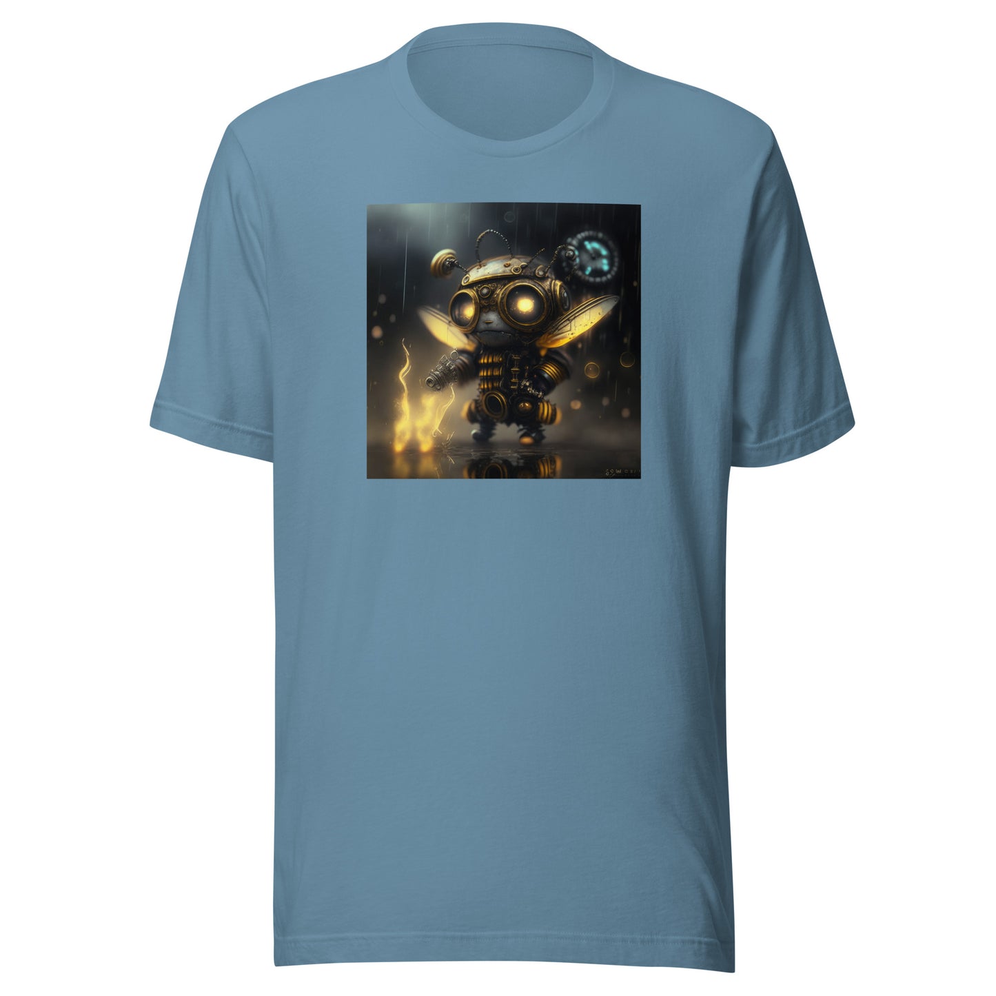 Bold Bee Men's Steampunk T-Shirt Steel Blue