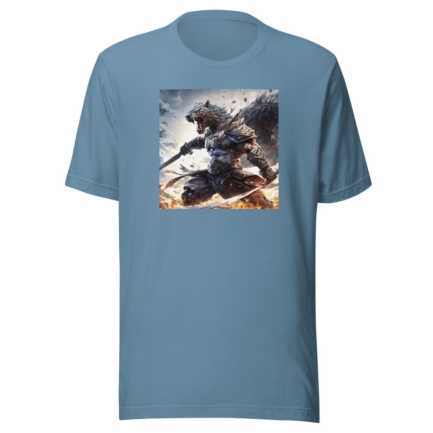 Raging Savage Men's Anime T-Shirt Steel Blue