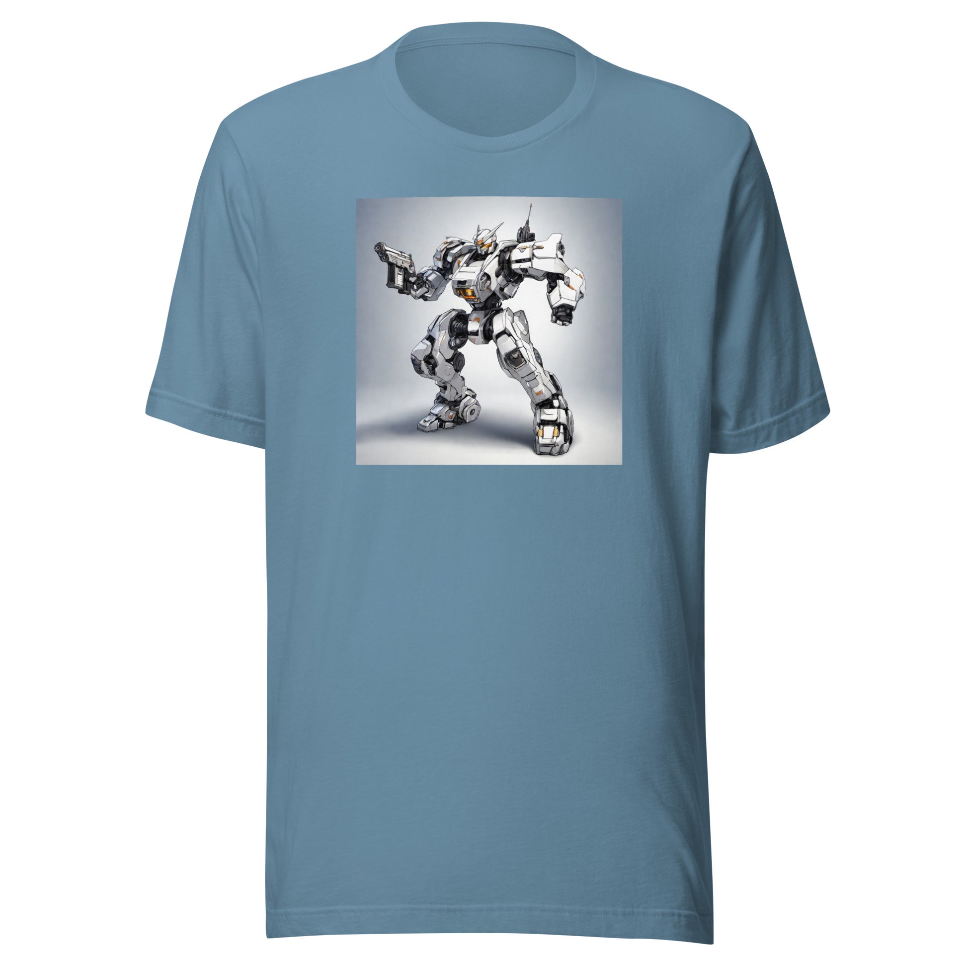 Cybernetic Machine Men's Anime T-Shirt Steel Blue