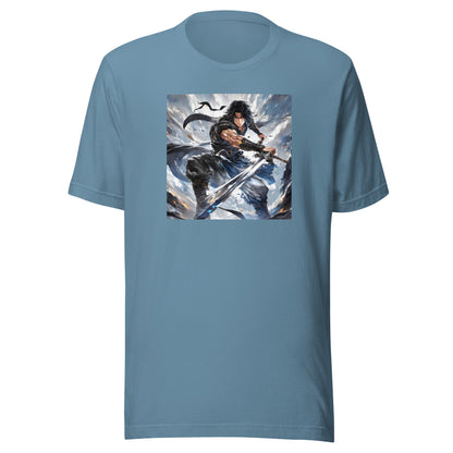 Victory is Mine Men's Anime T-Shirt Steel Blue