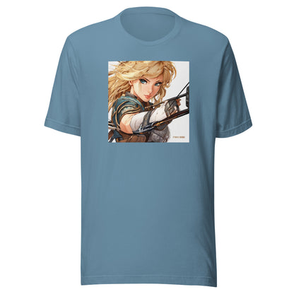 Fierce Shieldmaiden Men's Anime T-Shirt Steel Blue