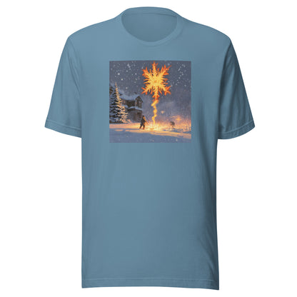 Fire from Ice Snowflake Men's Anime T-Shirt Steel Blue