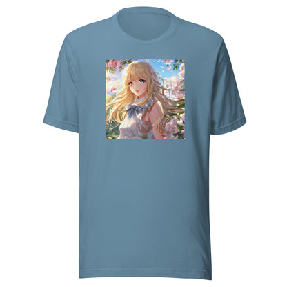 Timeless Beauty Men's Anime T-Shirt Steel Blue