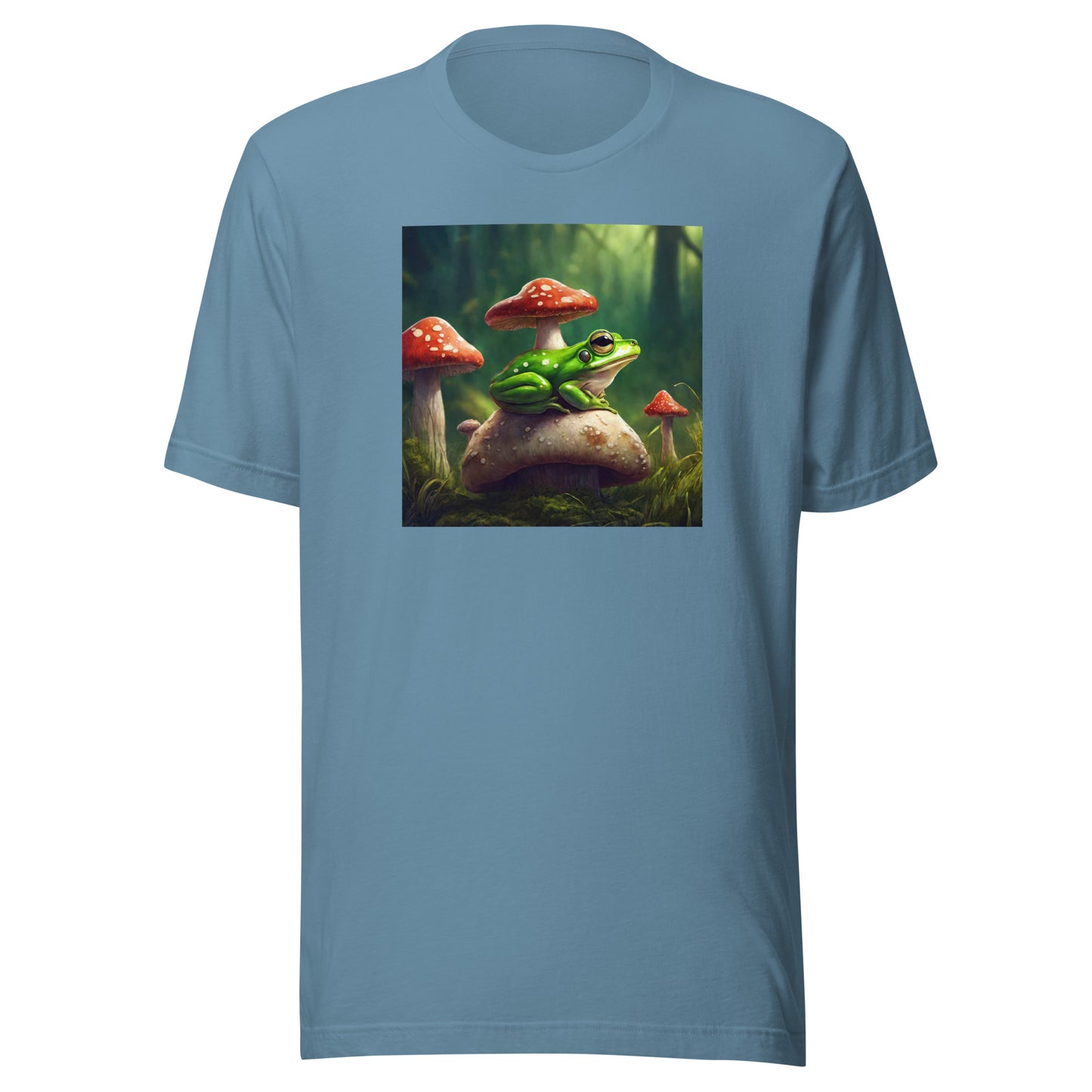 Frog & Shrooms Men's Animal T-Shirt Steel Blue