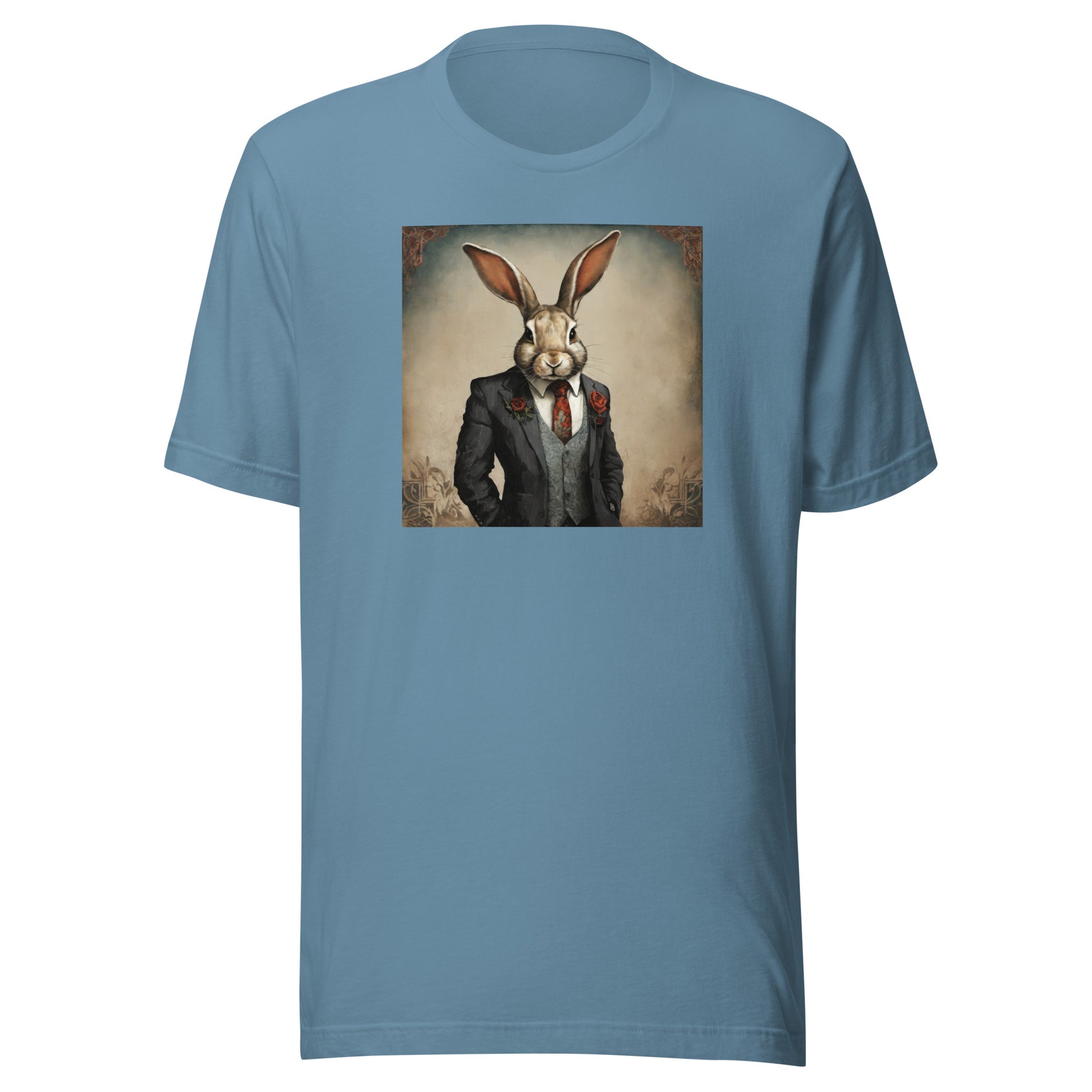 Regal Rabbit Men's Animal T-Shirt Steel Blue