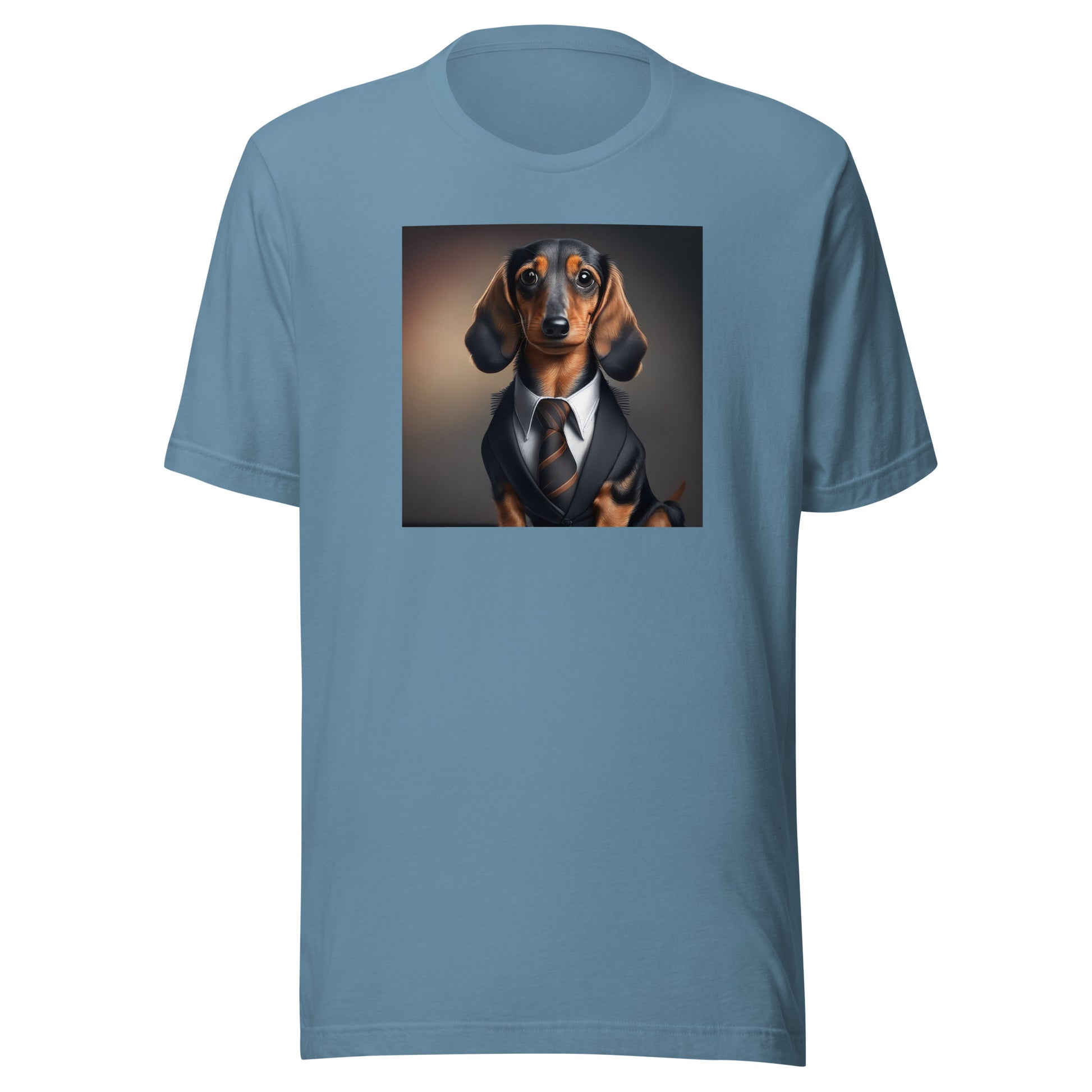 Dapper Dachshund Men's Dog Lover T-Shirt Steel Blue