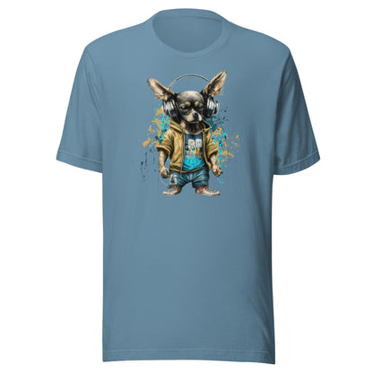 Cool Beats Chihuahua Men's Animal T-Shirt Steel Blue