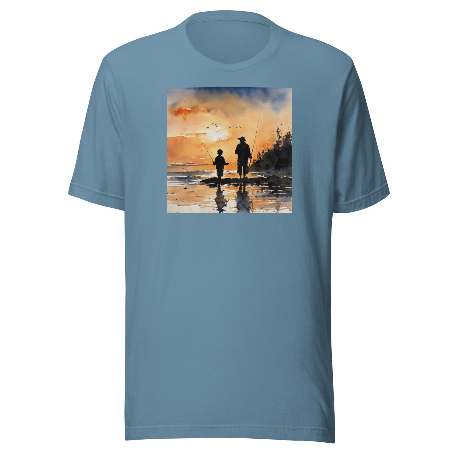 Fishing Days with Dad T-Shirt Steel Blue