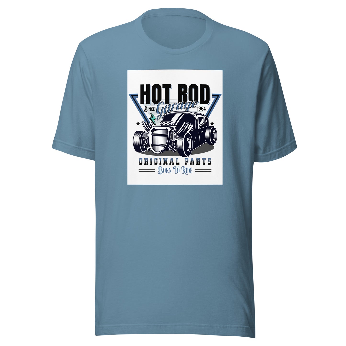 Hot Rod Garage Dad Shirt Steel Blue