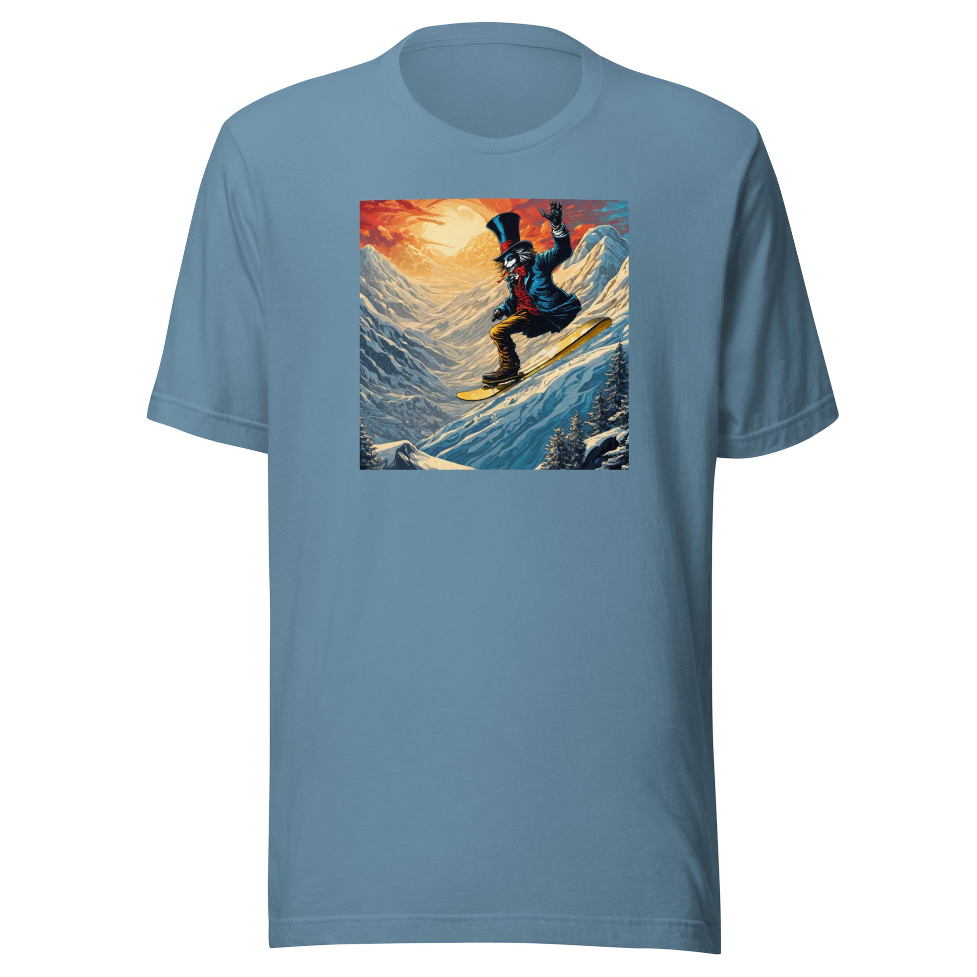 Mad Hatter Snowboarding Men's T-Shirt Steel Blue