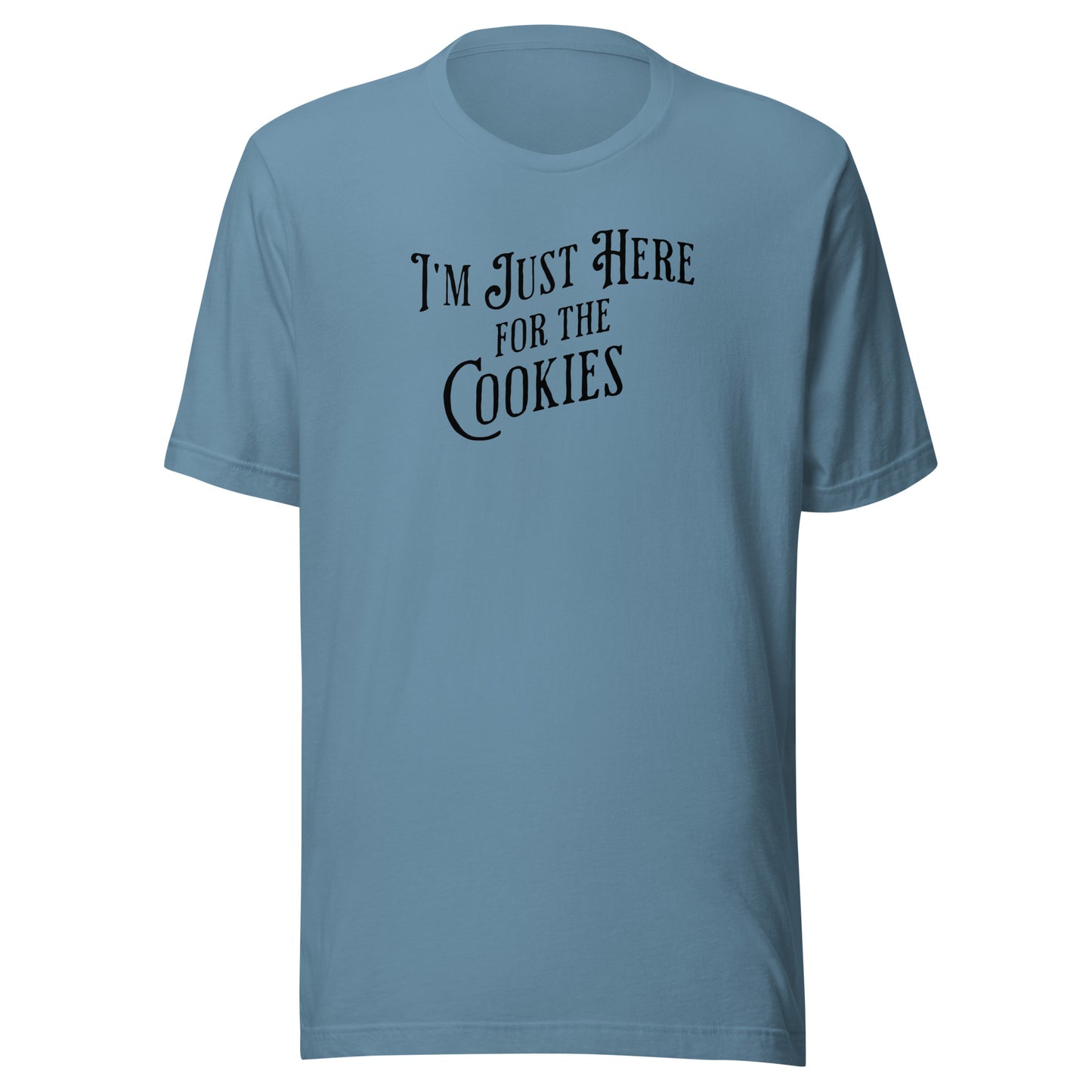 I'm Just Here for the Cookies Men's Christmas T-Shirt Steel Blue