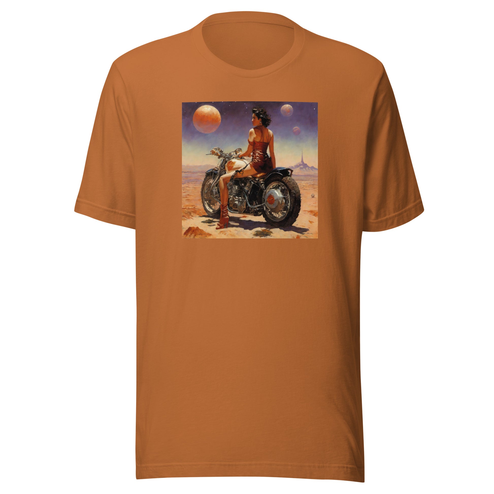 Biker Babe in Space Men's Sci-Fi T-Shirt Toast