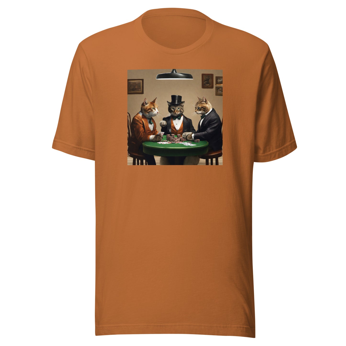 Cats Playing Poker Men's Funny T-Shirt Toast