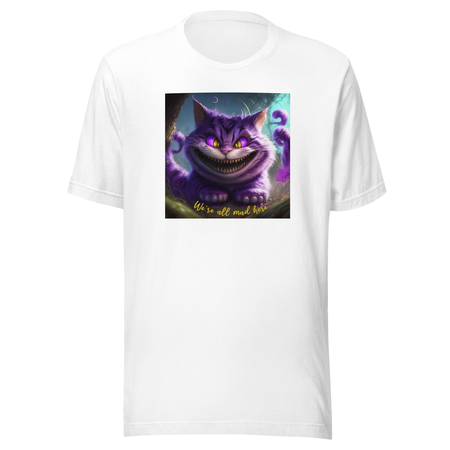 We're All Mad Here Cheshire Cat Men's T-Shirt White