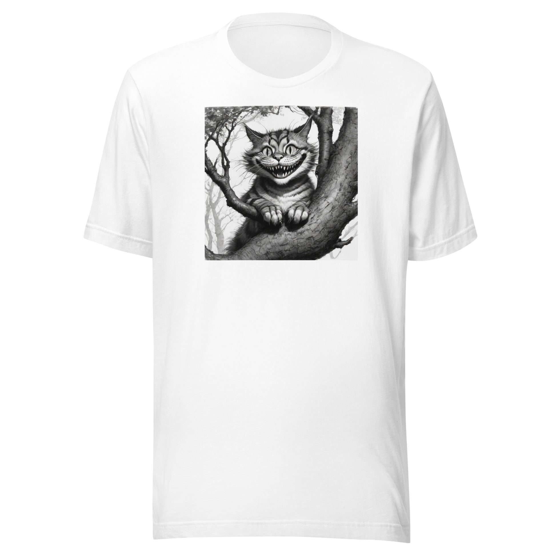 Cheshire Cat in a Tree Men's Alice in Wonderland T-Shirt White