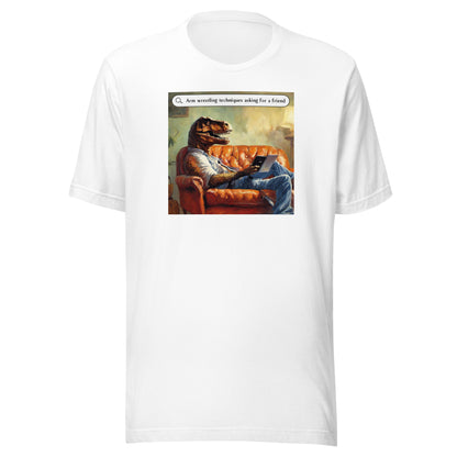 T-Rex Arm Wresting Technique Men's Funny T-Shirt White