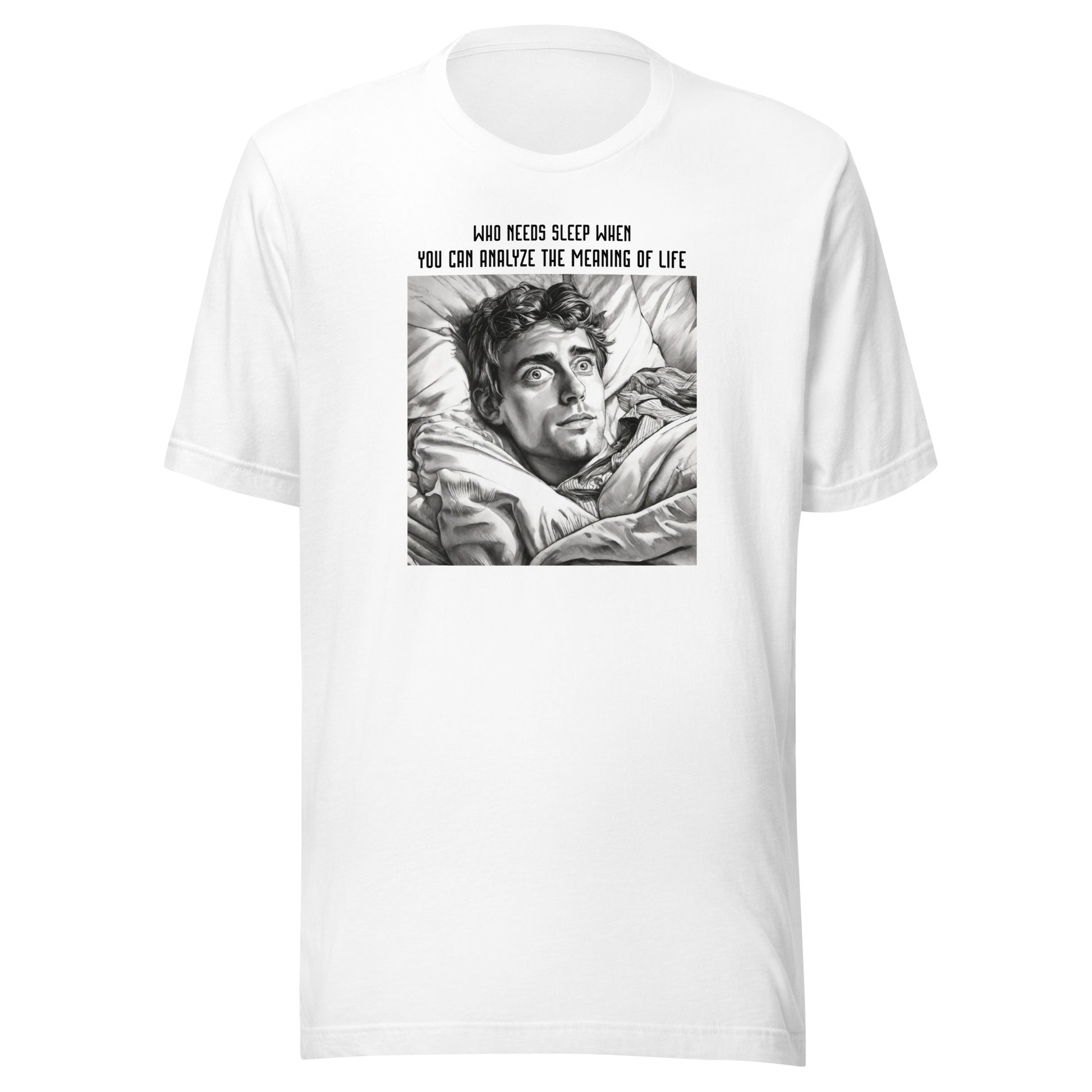 Late Night Analyzing Men's Funny T-Shirt White