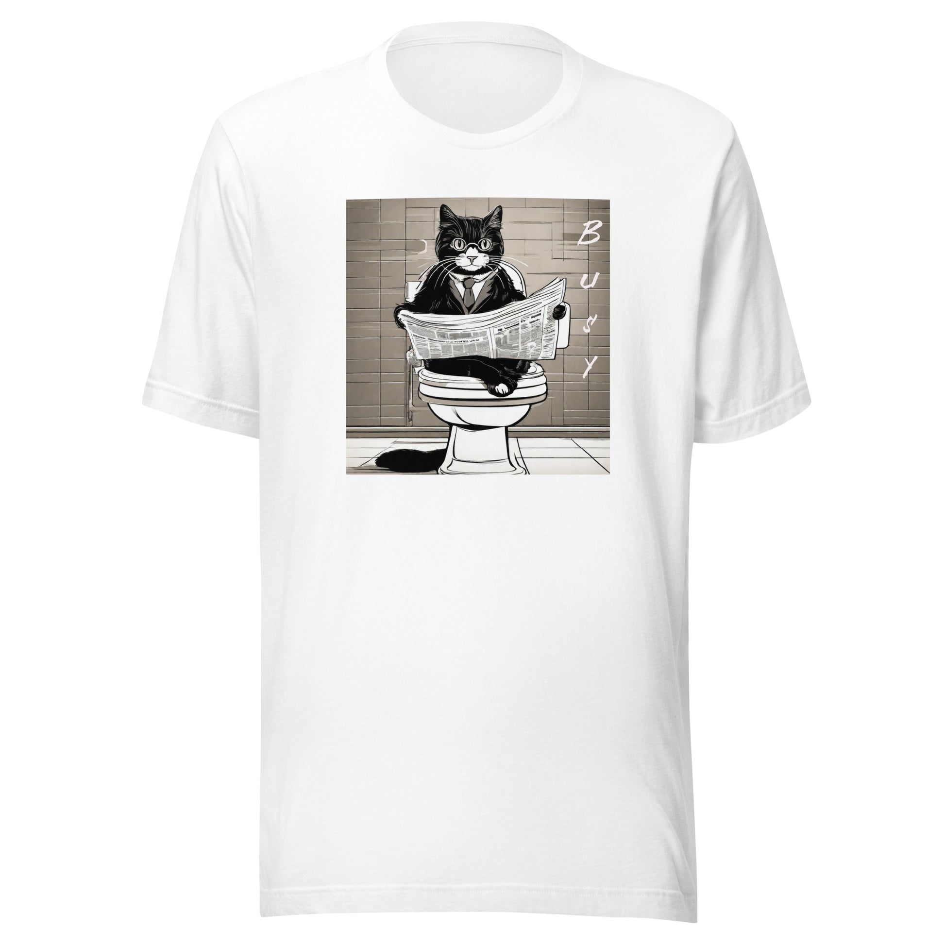 Busy Cat Men's Funny T-Shirt White