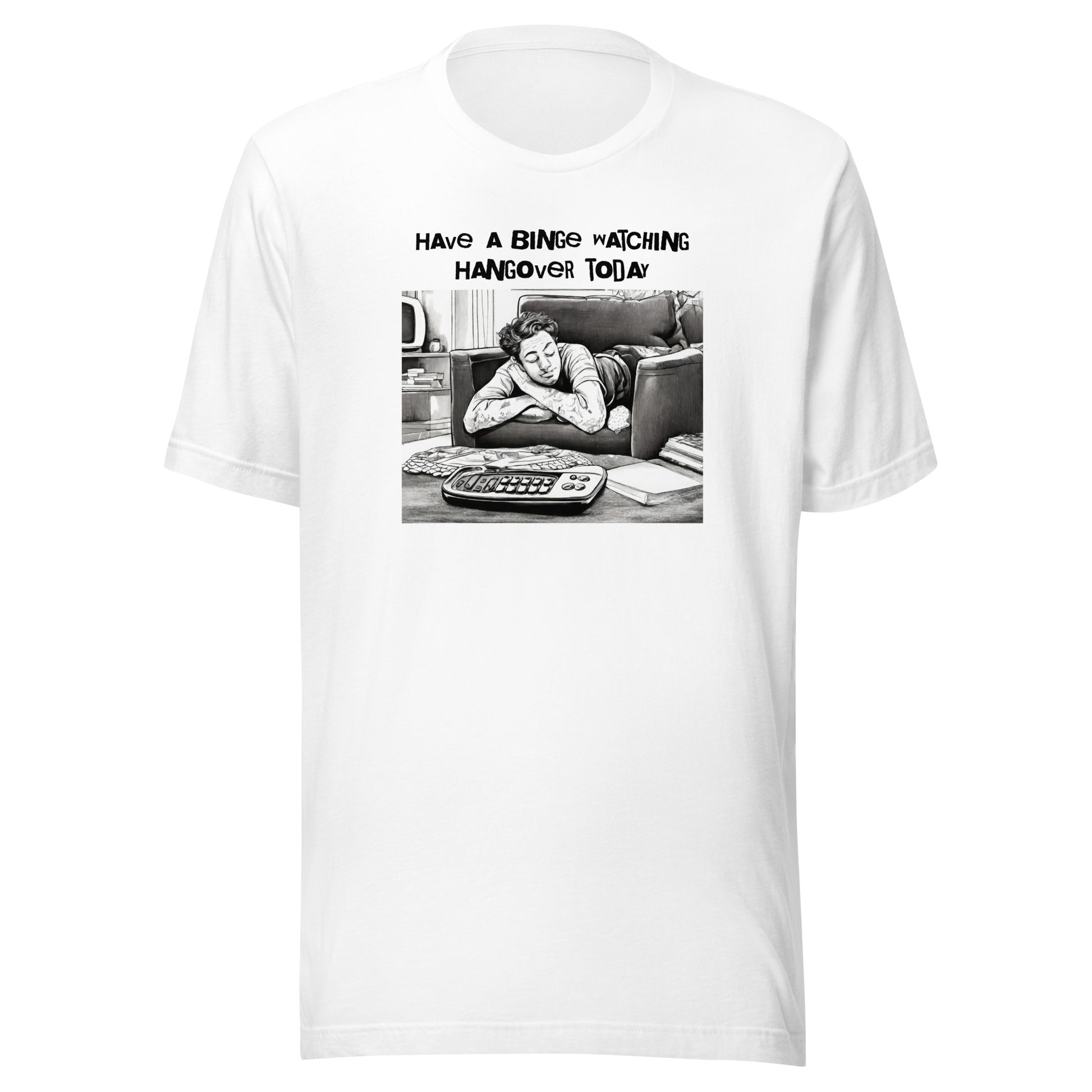 Binge Watching Hangover Men's Funny T-Shirt White