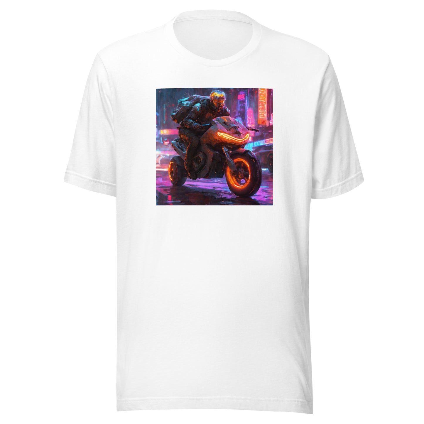 Cyberpunk Motorcycle Men's T-Shirt White