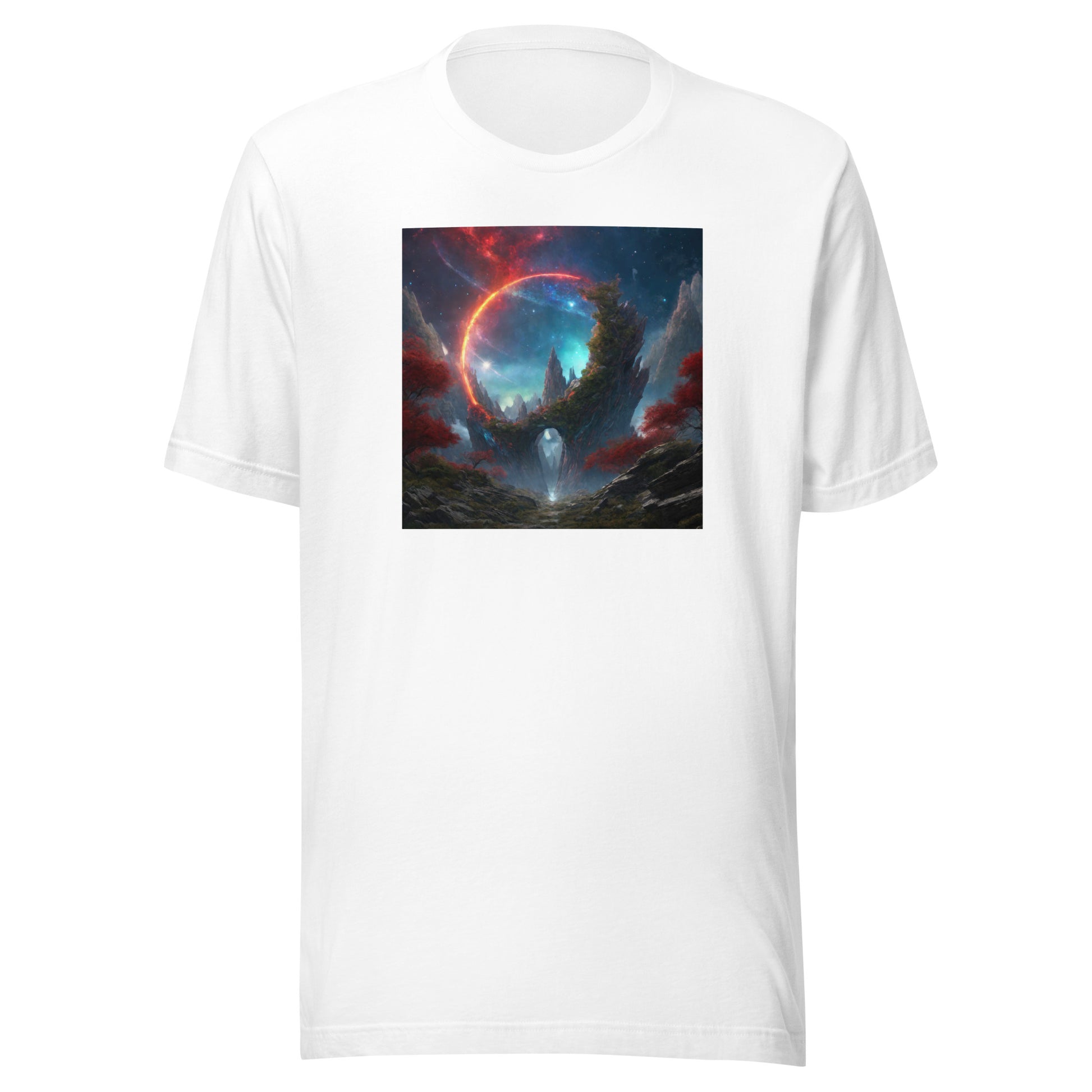 Ring of Fire Futuristic Landscape Men's Graphic Tee White